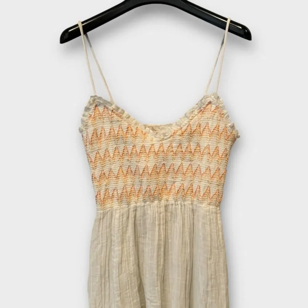 Free People Sweet Nothings Cotton Gauze Midi Sundress Size Small - Picture 7 of 12